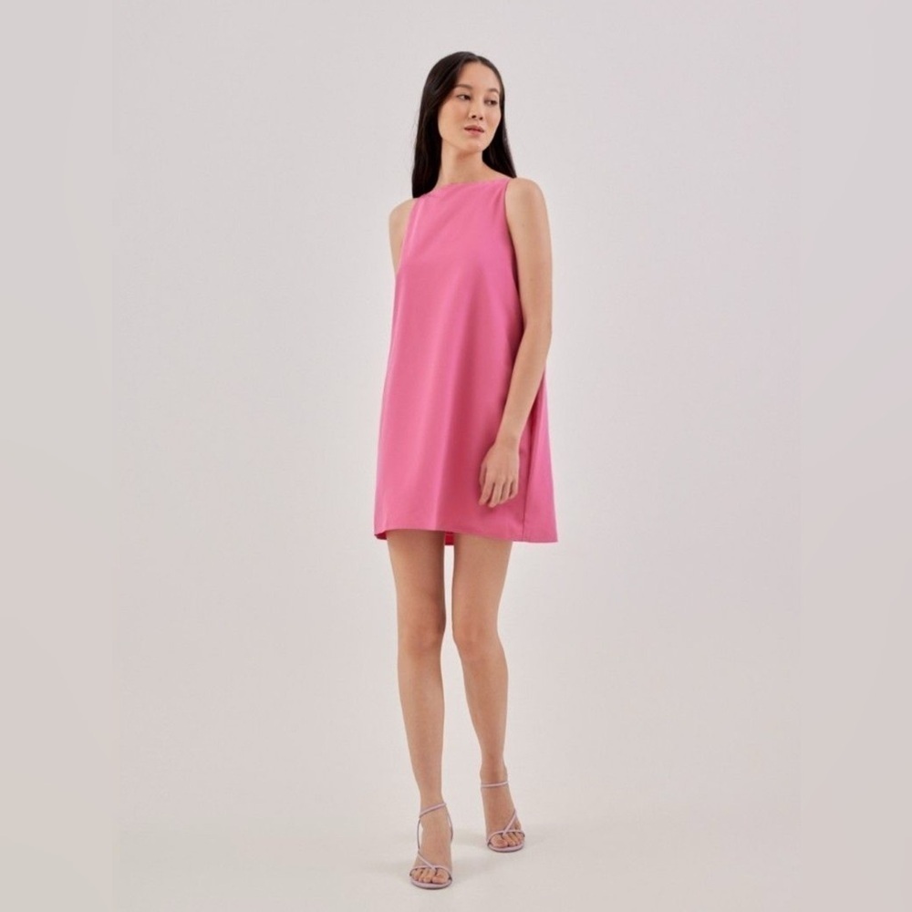 Love Bonito Size M Pink Sleeveless Zofia Ribbon Tie Back Shift Dress NEW!